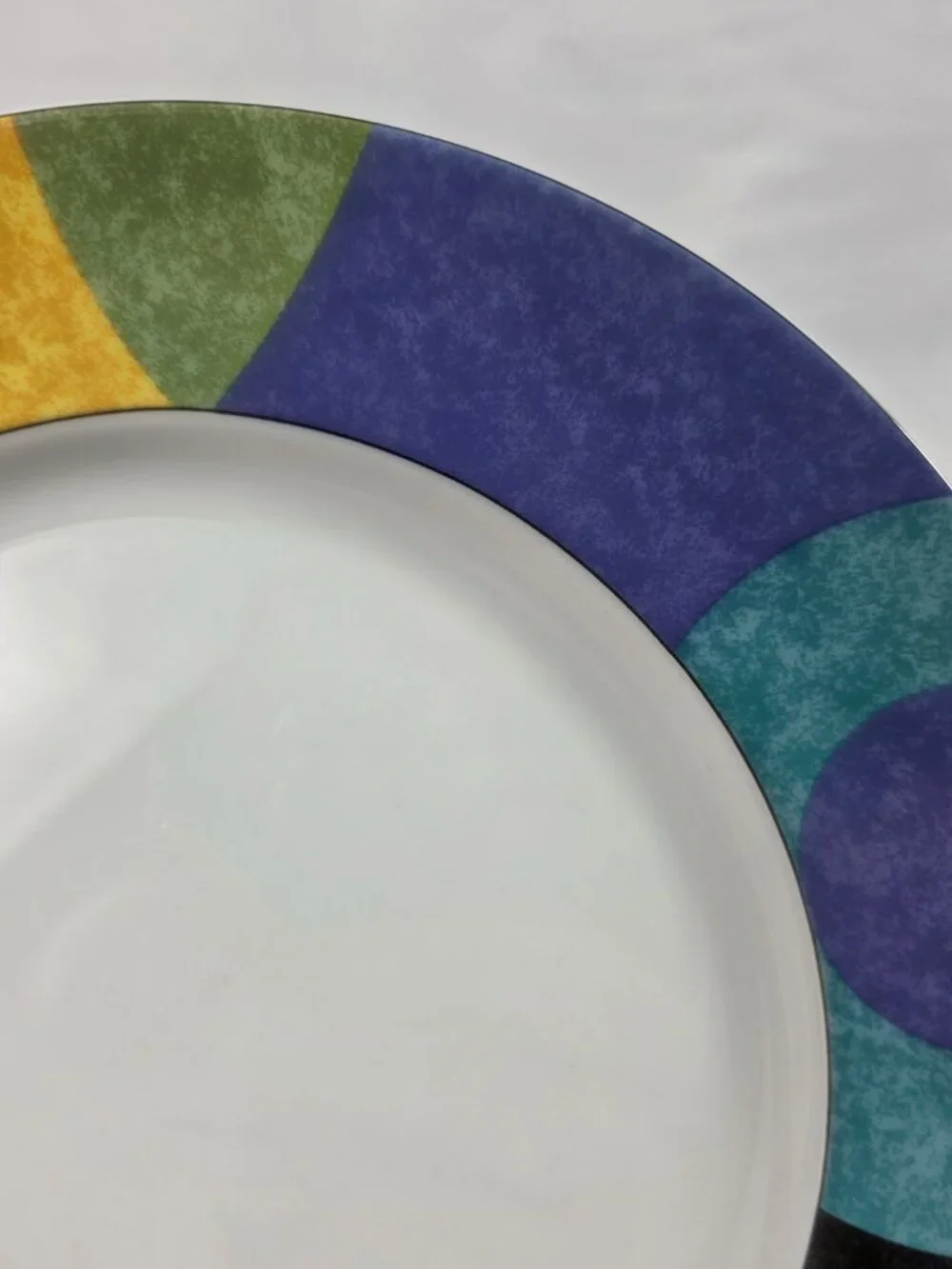 TWO Mikasa Currents (California Line) Salad Plates Multicolor Rims